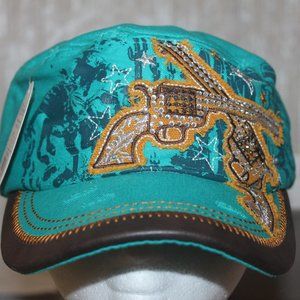 Nwtag: Turquoise Cap/Gold guns